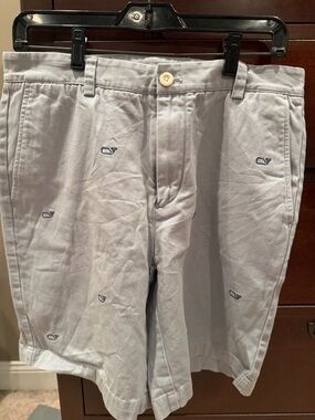 Vineyard Vines Light Blue Embroidered Whale Flat Front Shorts